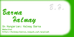 barna halmay business card